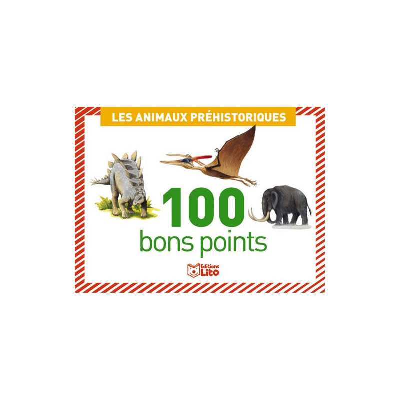 LITO DIFFUSION Boîte de 100 bons points animaux préhistorique