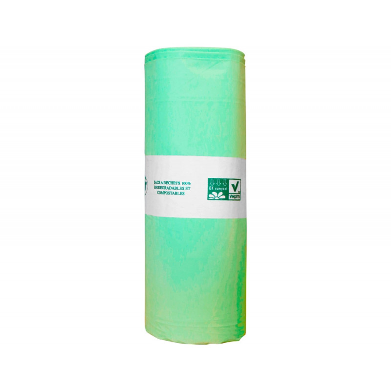Sac poubelle coldis compostable 80 litres coloris vert 250 unites