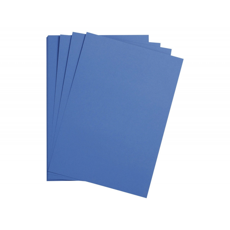 Feuille papier clairefontaine maya 270g 500x700mm coloris bleu roi paquet 25 unites