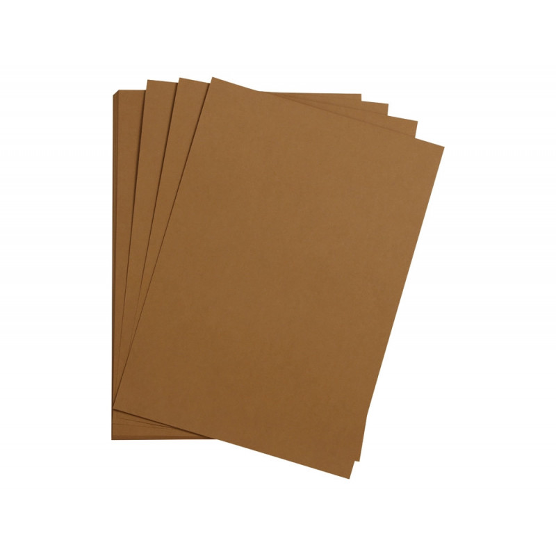 Feuille papier clairefontaine maya 270g 500x700mm coloris brun paquet 25 unites