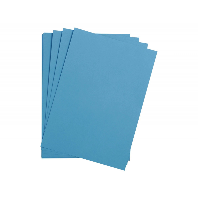 Feuille papier clairefontaine maya 270g 500x700mm coloris bleu paquet 25 unites