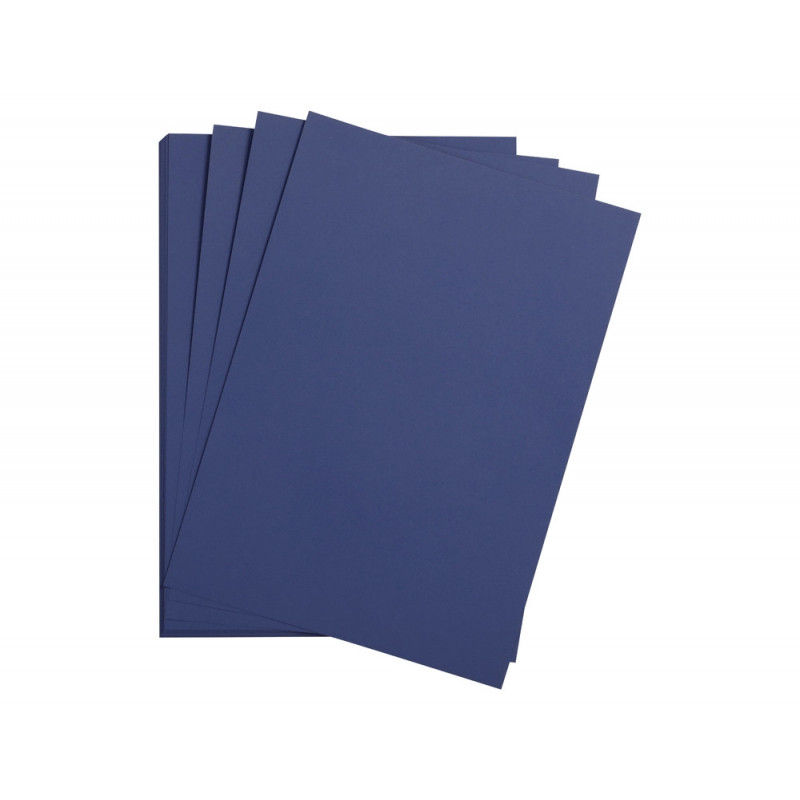 Feuille papier clairefontaine maya 270g 500x700mm coloris bleu nuit paquet 25 unites