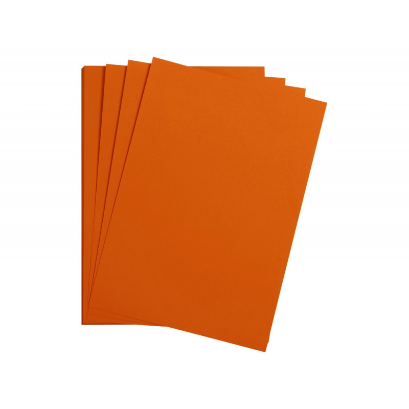 Feuille papier clairefontaine maya 270g 500x700mm coloris orange paquet 25 unites