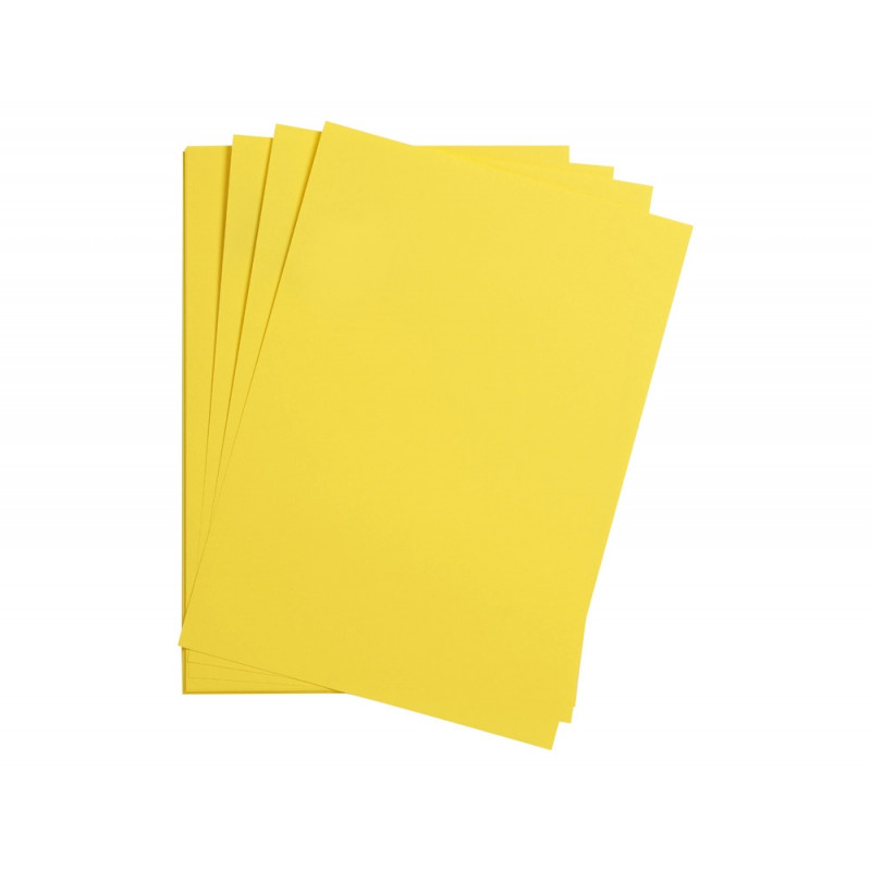 Feuille papier clairefontaine maya 270g 500x700mm coloris jaune citron paquet 25 unites