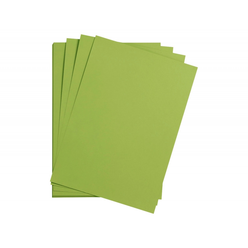 Feuille papier clairefontaine maya 270g 500x700mm coloris vert mousse paquet 25 unites