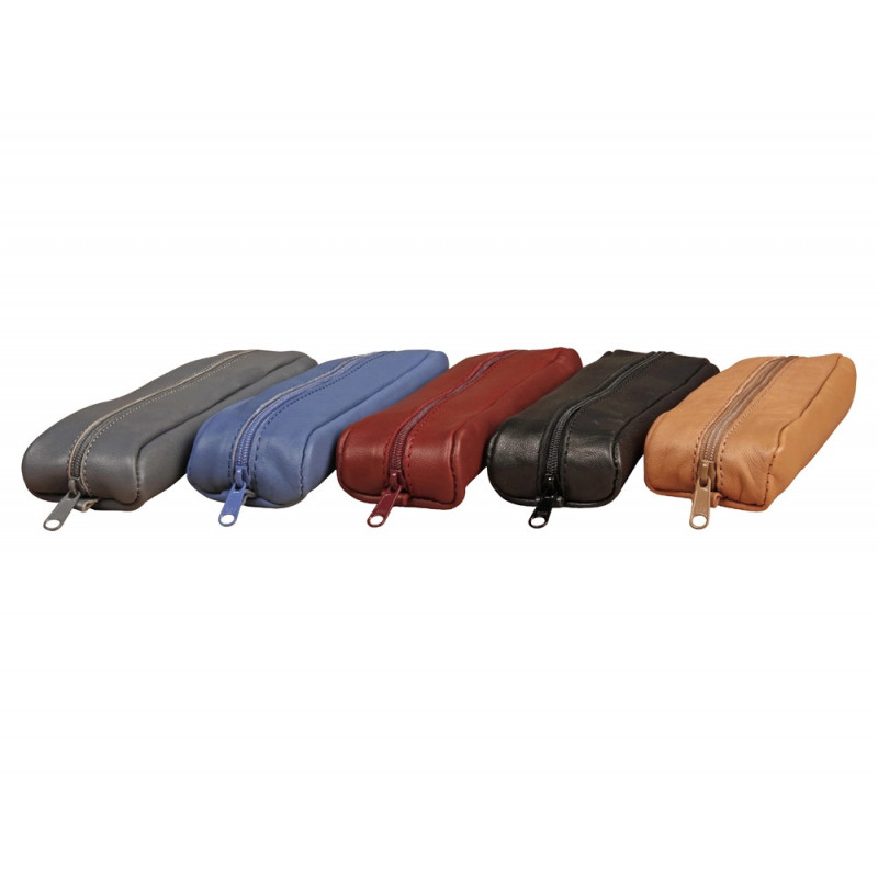 Trousse clairefontaine nomaddict cuir ovale 185x50x30mm coloris aleatoires