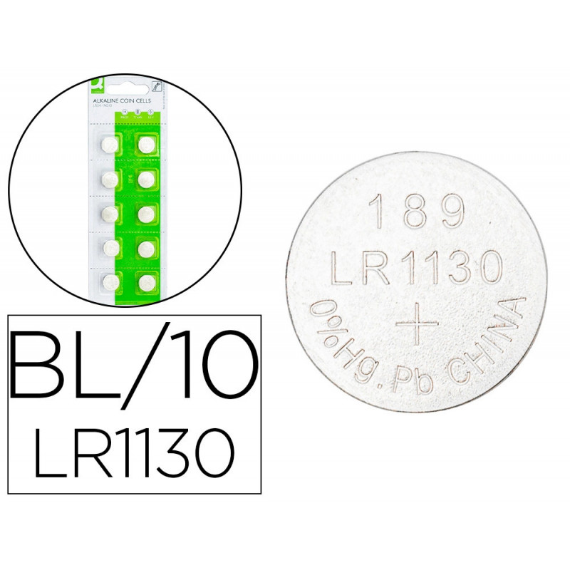 Pile q-connect bouton alcaline lr54 1,5v blister 10 unites