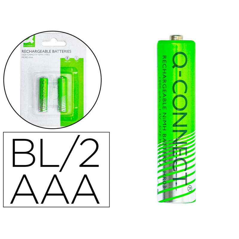 Pile q-connect alcaline aaa rechargeable blister 2 unites