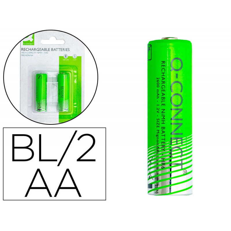 Pile q-connect alcaline aa rechargeable blister 2 unites