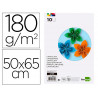 Papier cartonne liderpapel 50x65cm 180gr coloris assortis paquet 10 feuilles