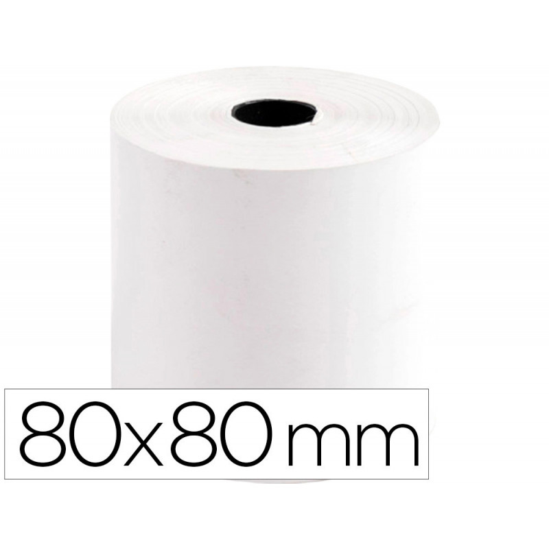 Bobine thermique q-connect 80mm largeur x 80mm diametre 70gr pour tpe sans bisphenol a