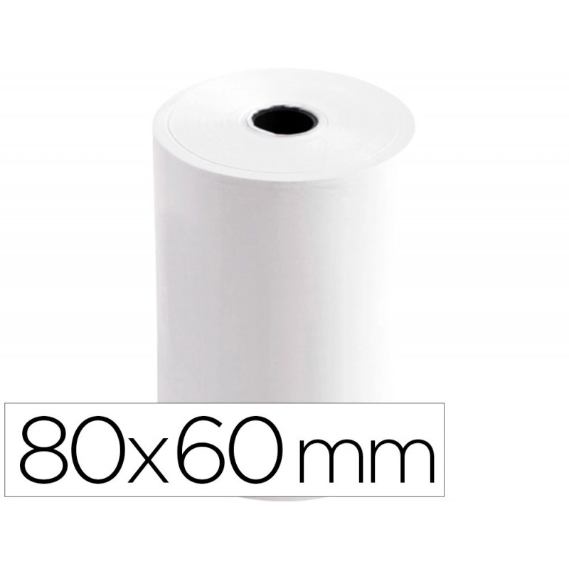 Bobine thermique q-connect 80mm largeur x 60mm diametre 70gr pour tpe sans bisphenol a