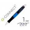 Stylo-bille q-connect premium retractable grip prehension caoutchouc pointe 1mm coloris bleu