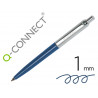Stylo-bille q-connect premium metallique retractable grip pointe 1mm coloris bleu