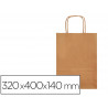 Sac papier q-connect cellulose naturel l anse torsadee 320x400x14mm