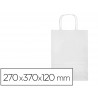 Sac papier q-connect cellulose m anse torsadee 270x370x12mm coloris blanc