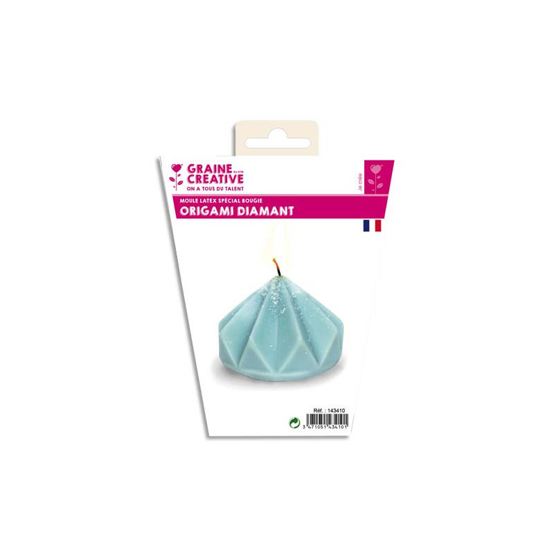 GRAINE CREATIVE Moule en latex 80x70 mm forme Origami diamant pour fabriquer des bougies