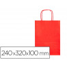 Sac papier q-connect cellulose s anse torsadee 240x320x10mm coloris rouge