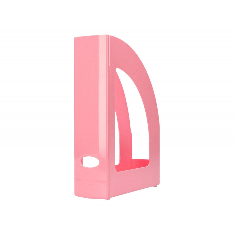 Porte-revues q-connect plastique 320x250x80mm coloris rose pastel