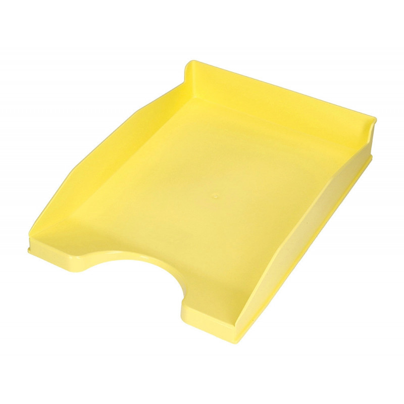 Corbeille a courrier q-connect plastique 240x70x340mm coloris jaune pastel opaque