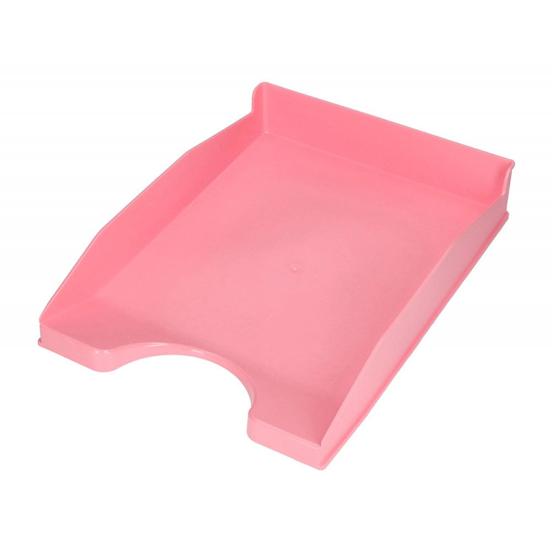 Corbeille a courrier q-connect plastique 240x70x340mm coloris rose pastel opaque