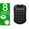Calculatrice de poche liderpapel xf43 8 chiffres solaire et piles 94x59,5x10,5mm coloris noir