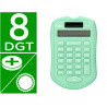 Calculatrice de poche liderpapel xf42 8 chiffres solaire et piles 94x59,5x10,5mm coloris vert