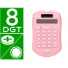 Calculatrice de poche liderpapel xf41 8 chiffres solaire et piles 94x59,5x10,5mm coloris rose
