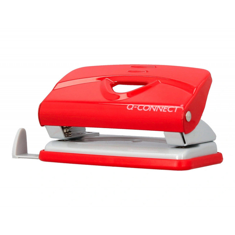 Perforateur q-connect kf14216 2 trous ouverture 1mm capacite 10 feuilles coloris rouge