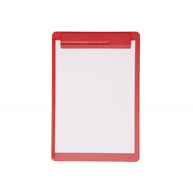Porte-bloc maul go a4 plastique recycle porte-stylo integre dans pince coloris rouge