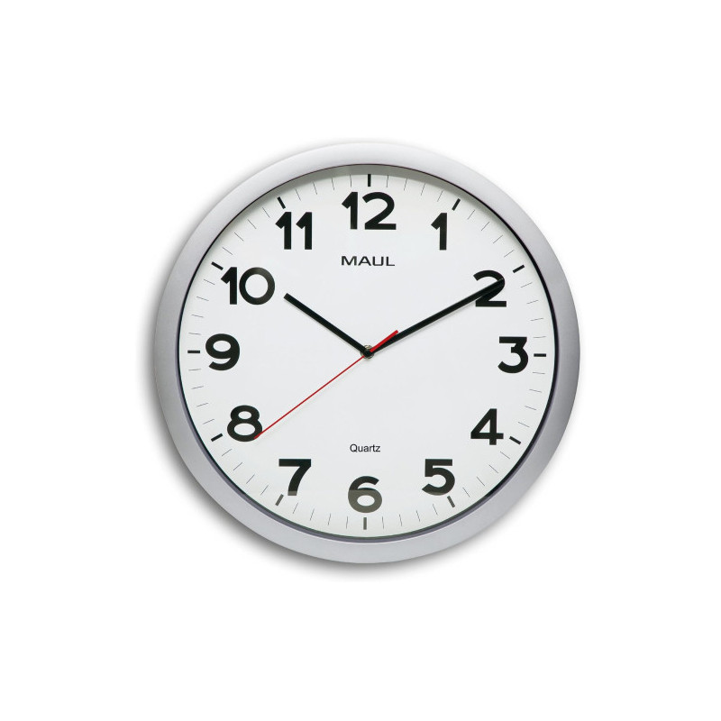 Horloge murale maul step diam. 40cm pile 1.5v aa fournie coloris argent