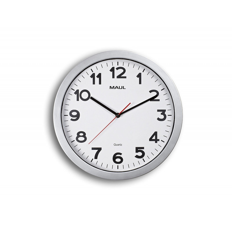 Horloge murale maul step diam. 35cm pile 1.5v aa fournie coloris argent