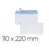 Enveloppe gpv velin blanc 80g dl 110x220mm bande adhesive paquet 100 unites