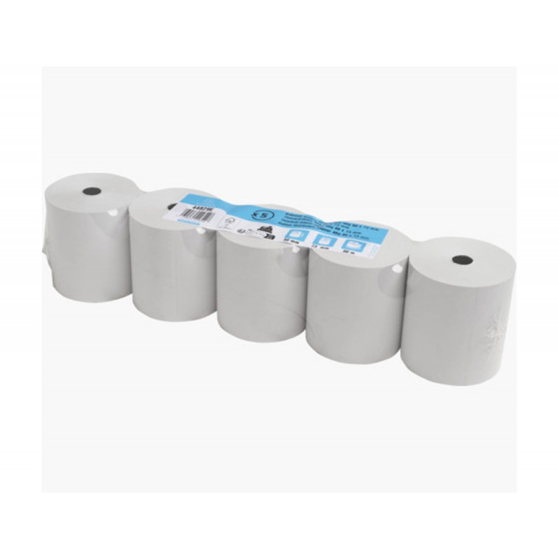Bobine thermique exacompta tickets de caisse 1 pli sans bpa 80x73mm mandrin 12mm metrage 80m coloris blanc