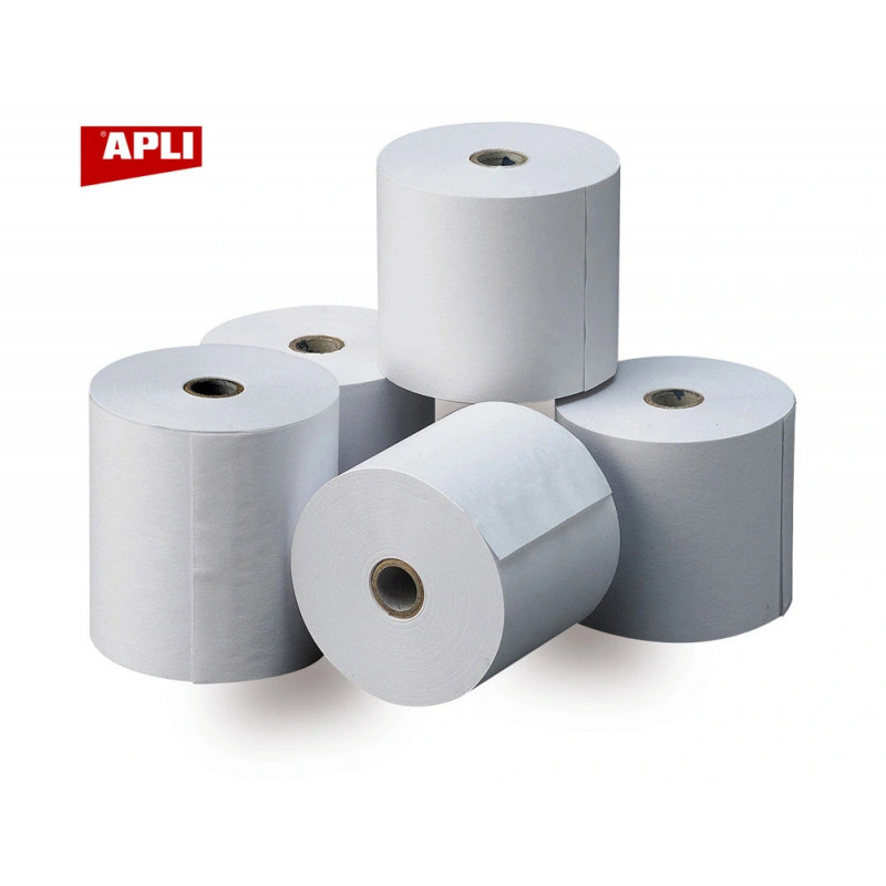 Bobine apli calculatrice papier offset 60g finition mate 57x70x12mm blanc lot 10 unites