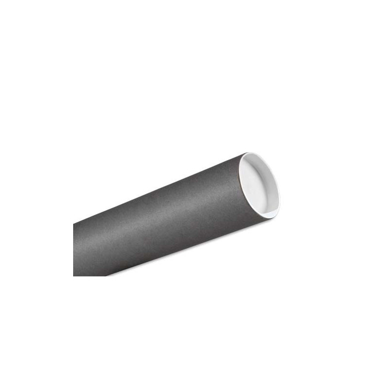 Tube d'expédition en carton Brun 72g avec embouts emboîtables en plastique Blanc, Format : D8 x L65 cm