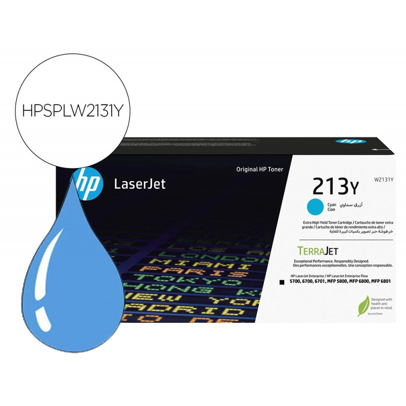 Toner laser hp original 213y (w2131y) 12000p cyan