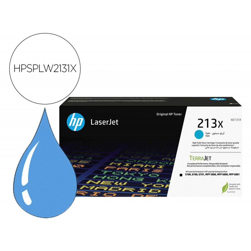 Toner laser hp original 213x (w2131x) 6000p cyan