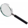 Loupe q-connect en verre et metal manche en plastique noir diametre 75 mm