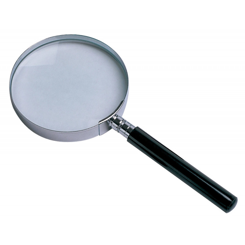 Loupe q-connect en verre et metal manche en plastique noir diametre 50 mm