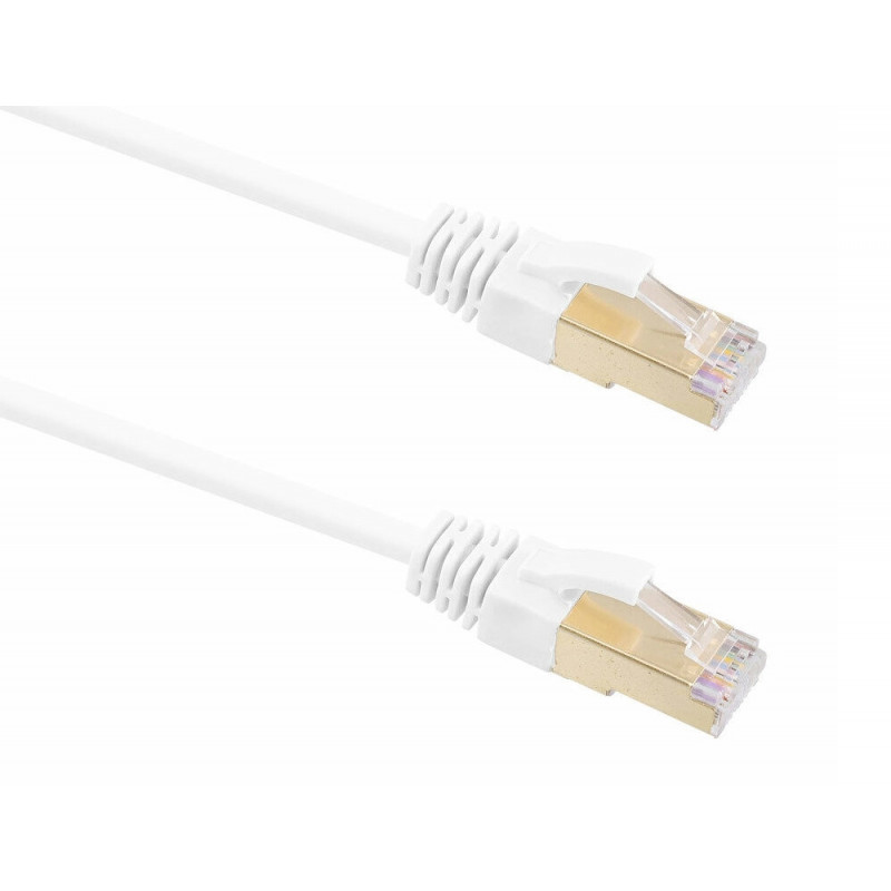 Cable t'nb rj45 m /m sftp cat7 droit blinde relie pc a routeur cable 5m coloris blanc
