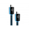 Cable t'nb hdmi male/male 19+1 broches hd ready 2,1,8k cable 2m coloris noir / bleu