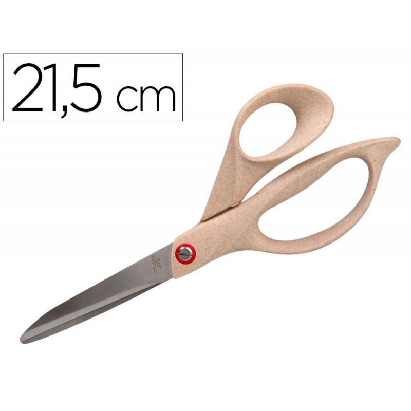 Ciseaux liderpapel en acier inoxydable anneaux en matiere naturelle eco 8/' 21.5 cm en blister