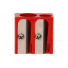 Taille-crayon liderpapel metallique 2 usages coloris rouge