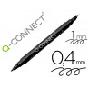 Marqueur permanent q-connect pointe double 1mm et 0,4 mm coloris noir