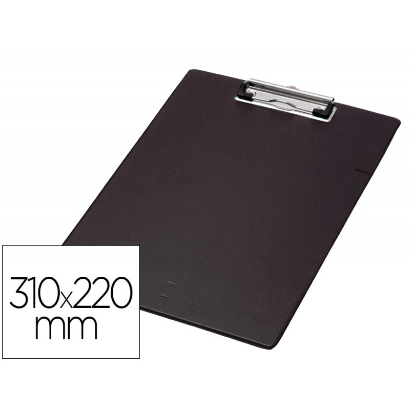 Porte-bloc q-connect carton recouvert pvc paisseur 3mm porte-stylo 220x310mm coloris noir