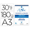Bloc dessin grain clairefontaine spirale a3 blanc 29,7cmx42cm 180gr 30f
