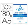 Bloc dessin grain clairefontaine a5 encoll blanc 14,8cmx21cm 180gr 30f