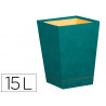 Corbeille papiers rhodiarama simil cuir paon velout 15 l 27x27x32 cm