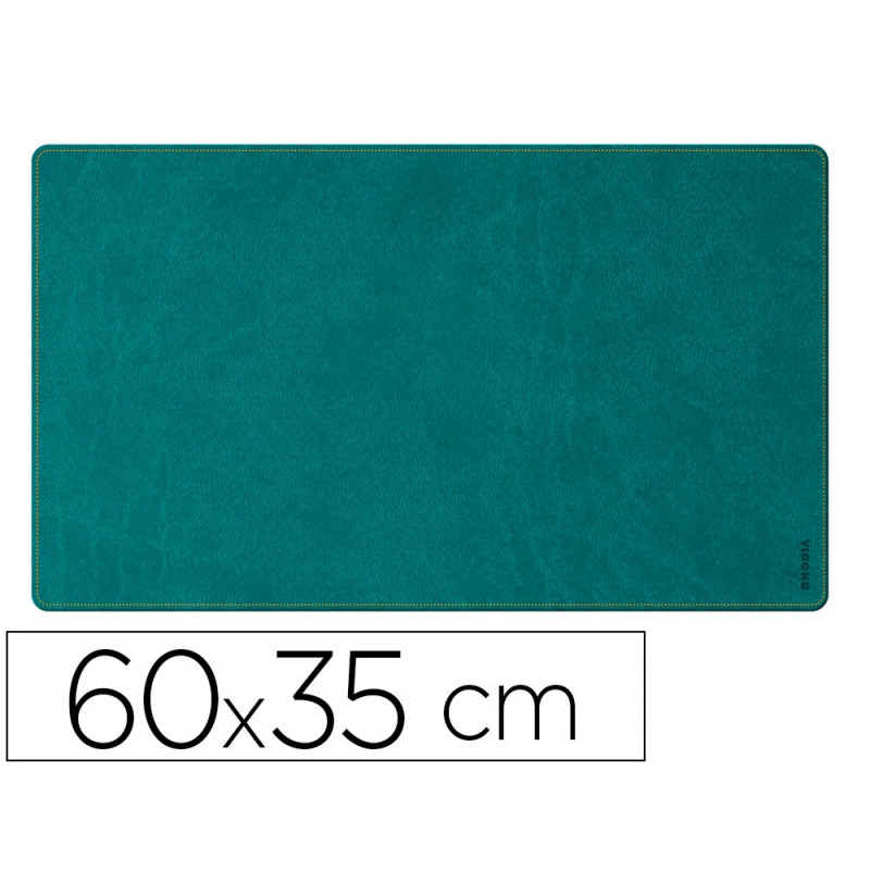 Sous-main rhodiarama souple simil cuir paon velout 60x35 cm